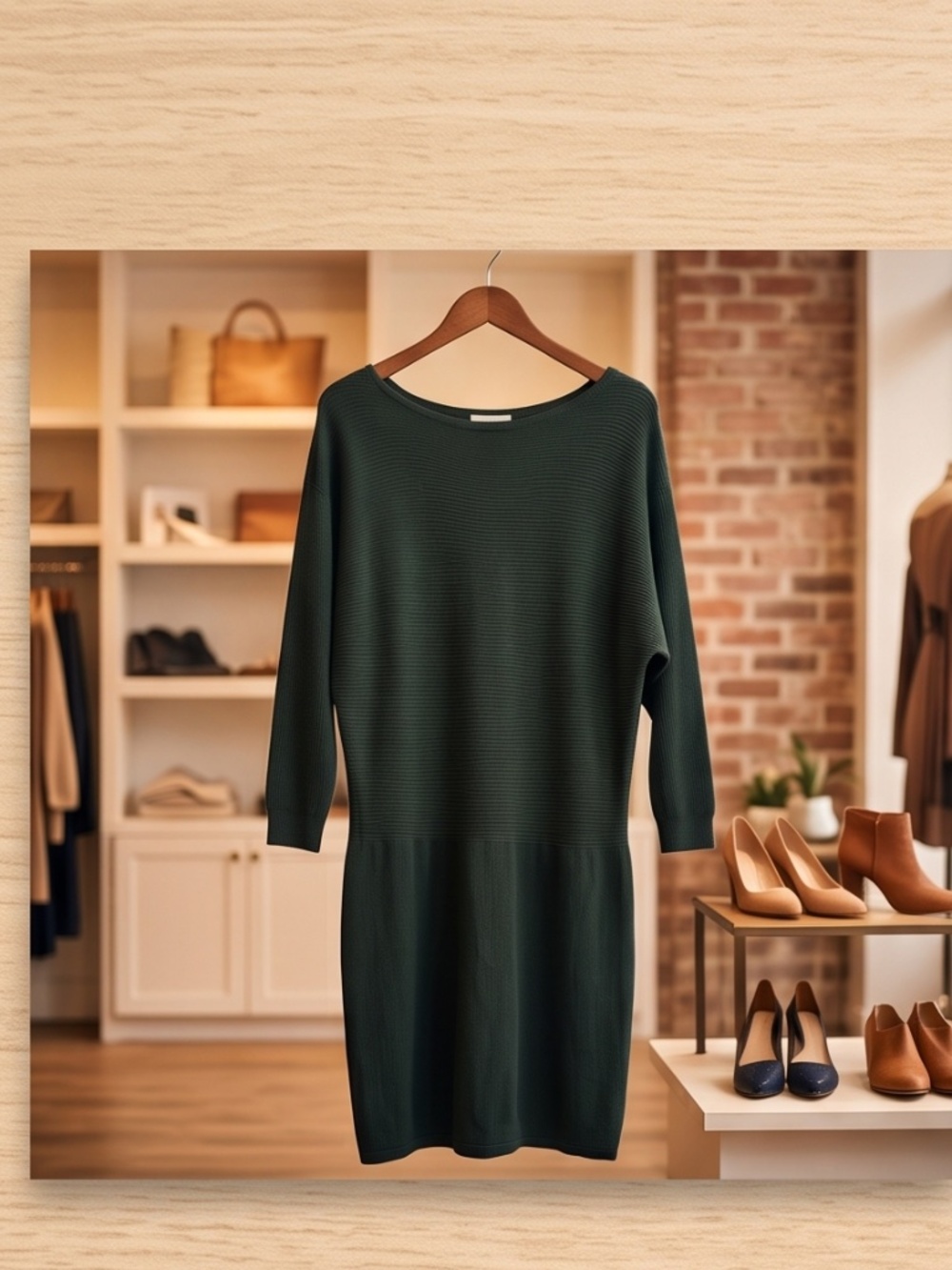 banana Republic Green Off the Shoulder Sweater Dress